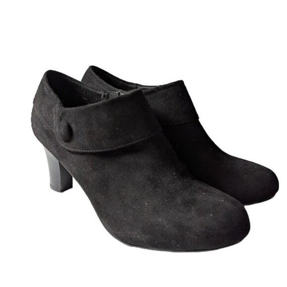 Amelia Grace Women Black Fabric Upper Zipper Closure Ankle Booties Size 8.5 NWOB - Picture 1 of 7